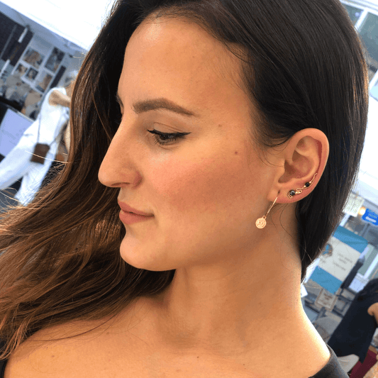 Hematite + Onyx Earslide